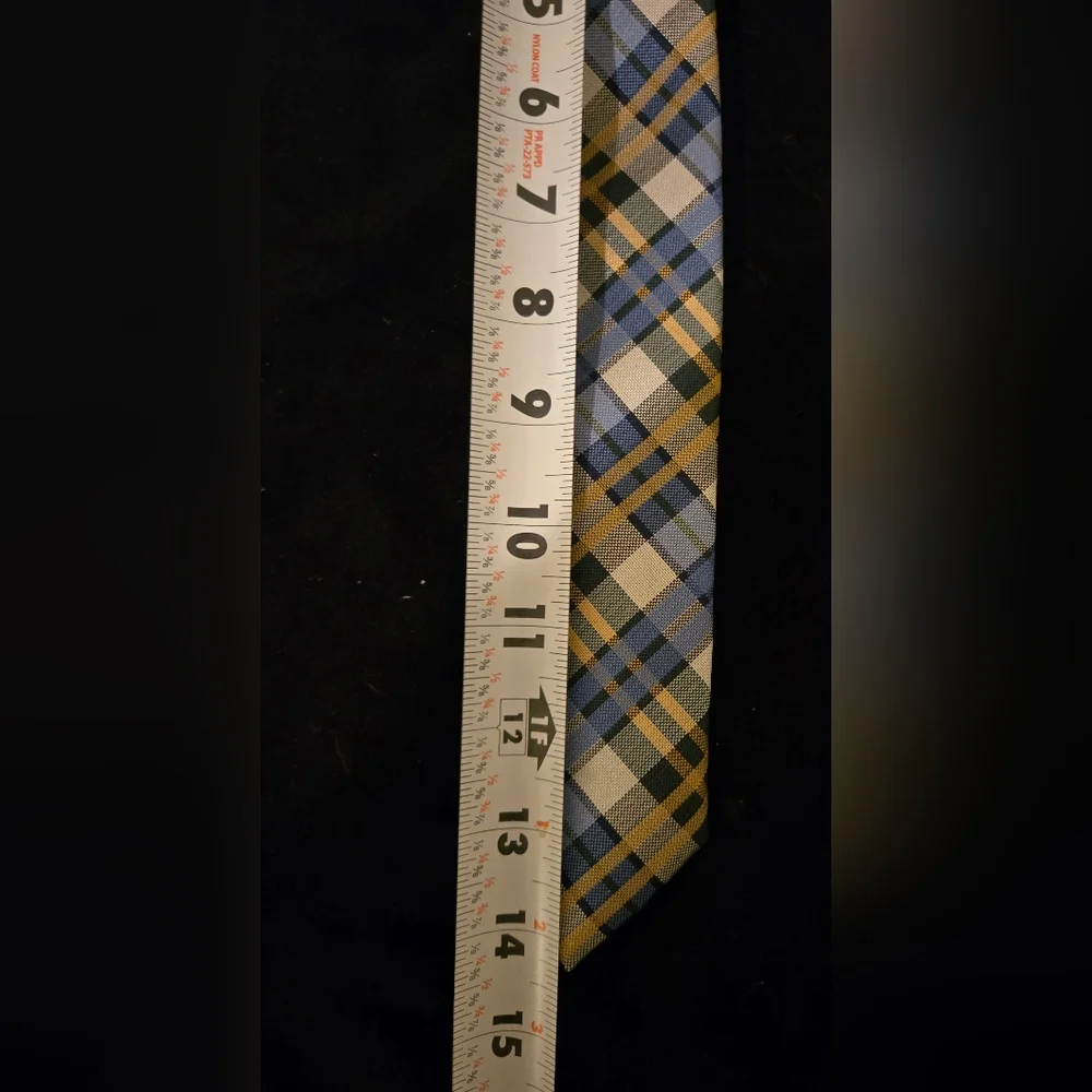 Blue and Yellow Plaid Kids's Tie Size M/L